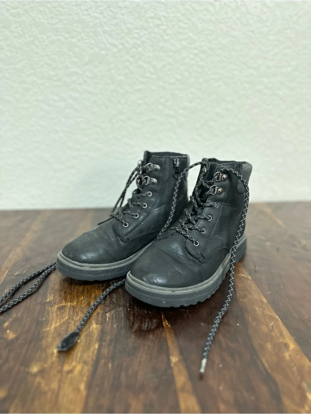 Cat & Jack Black Finch Lace-Up Kids Ankle Boots